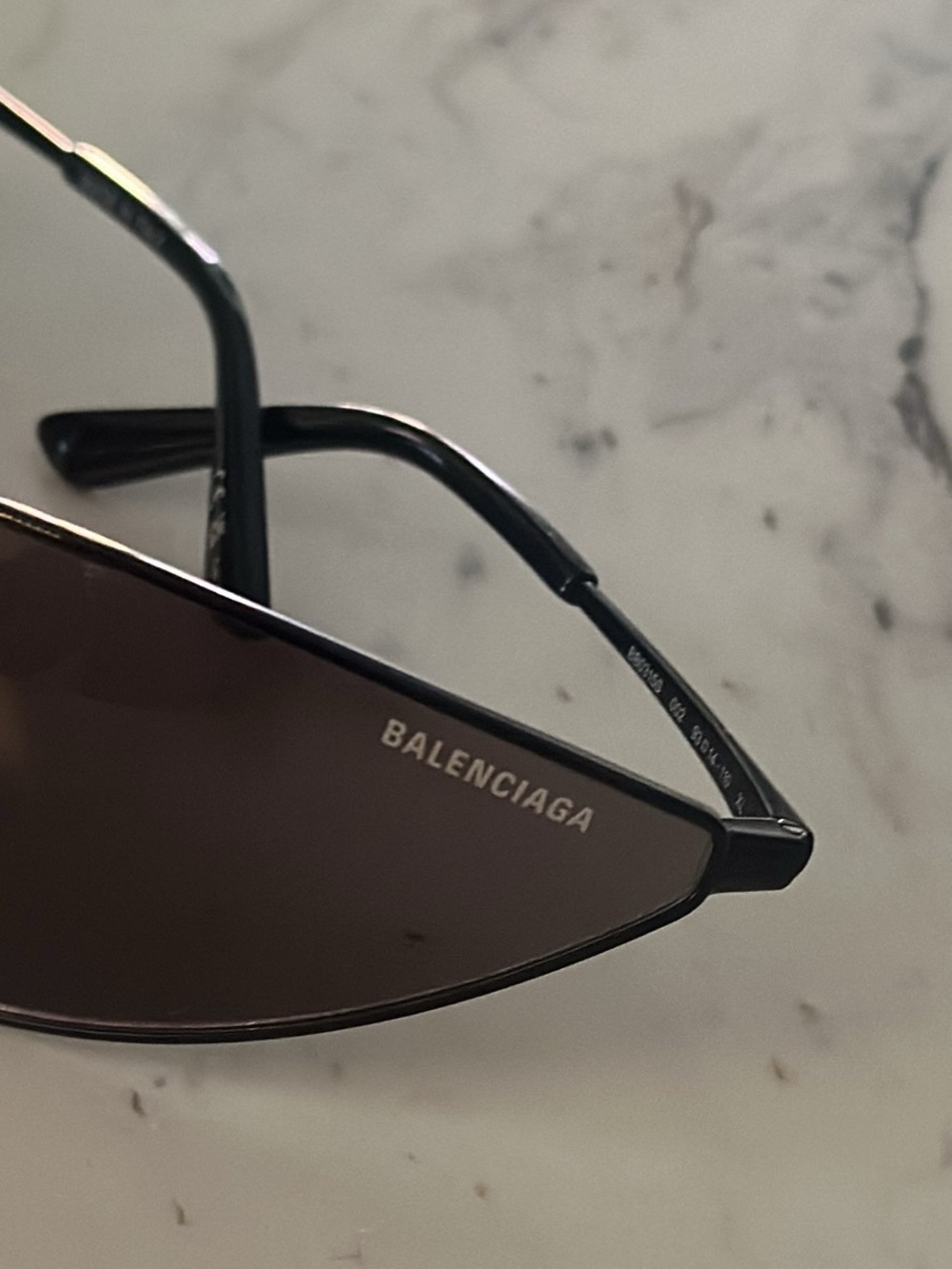 Balenciaga Black Sunglasses with Dark Brown Lenses
